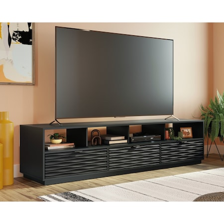 Sauder Morgan Main 80 in. Credenza Black A2 , Accommodates up to an 85 in. TV weighing 135 lbs 433735